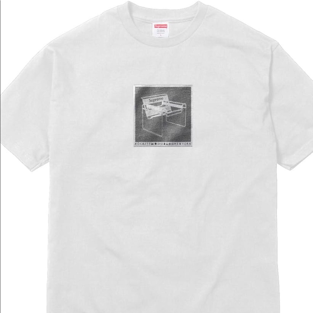 Supreme white chair tee (medium